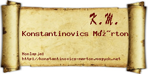 Konstantinovics Márton névjegykártya